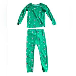 GAP Disney Long Sleeve and Pants Pajamas Set Mickey Christmas Print